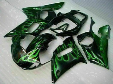 Yamaha R6 98-02 Verkleidungen - Grün Schwarz Fabrik