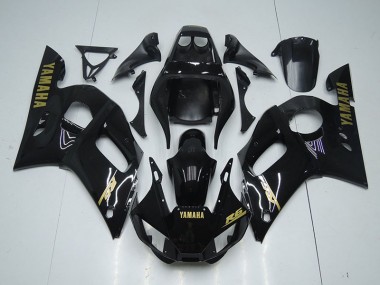 Yamaha R6 98-02 Verkleidungen - Glänzend Schwarz Gold Aufkleber Fabrik