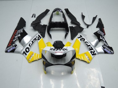 Honda CBR 900 RR 929 00-01 Verkleidungen - Gelb Silber Schwarz Repsol Fabrik