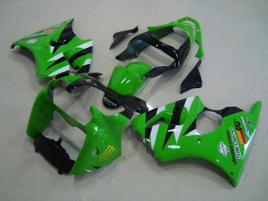 Kawasaki ZX6R 00-02 Verkleidungen Komplett Sets - Grün Schwarz Fabrik