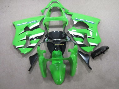 Kawasaki ZX6R 00-02 Verkleidungen - Grün Schwarz Weiß Fabrik