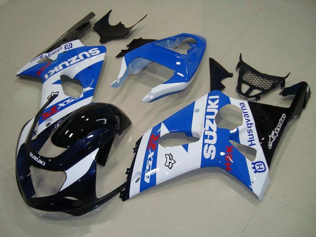 Suzuki GSXR 1000 K1 00-02 Verkleidungen - Schwarz Blau Weiß Fabrik Suzuki GSXR 1000 K1 00-02 Verkleidungen - Schwarz Blau Weiß Fabrik