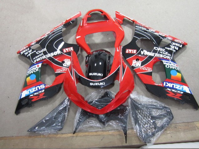 Suzuki GSXR 1000 K1 00-02 Verkleidungen - Rot Schwarz Denso Fabrik Suzuki GSXR 1000 K1 00-02 Verkleidungen - Rot Schwarz Denso Fabrik