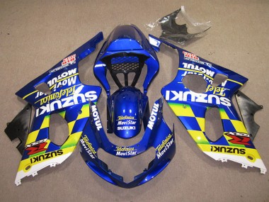 Suzuki GSXR 1000 K1 00-02 Verkleidungen - Blau Gelb Telefonica Movistar Fabrik