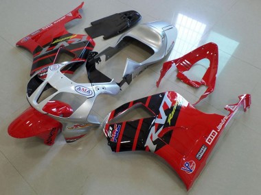 Honda VTR 1000 00-06 Verkleidungen - Rot Silber Fabrik
