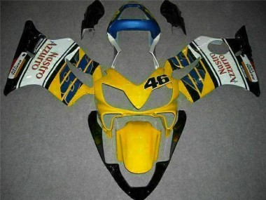 Honda CBR 600 F4i 01-03 Verkleidungen - Gelb Weiß Fabrik