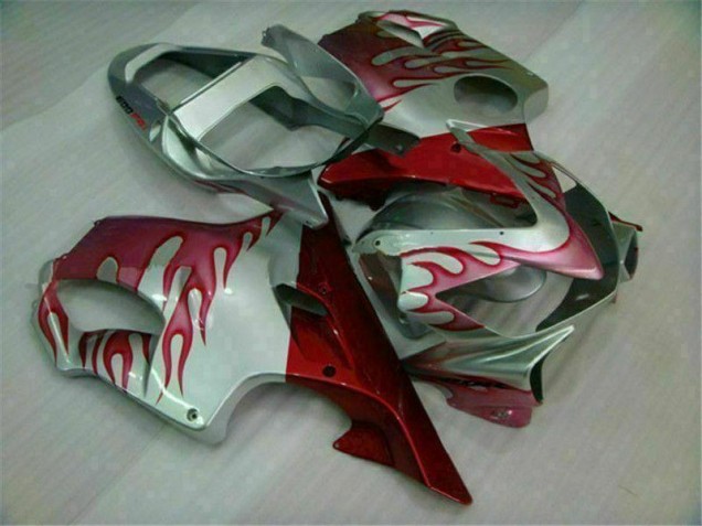 Honda CBR 600 F4i 01-03 Verkleidungen - Rot Flamme Silber Fabrik Honda CBR 600 F4i 01-03 Verkleidungen - Rot Flamme Silber Fabrik