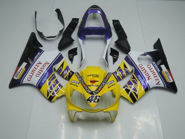 Honda CBR 600 F4i 01-03 Verkleidungen - Gelb Weiß Nastro Azzurro Fabrik