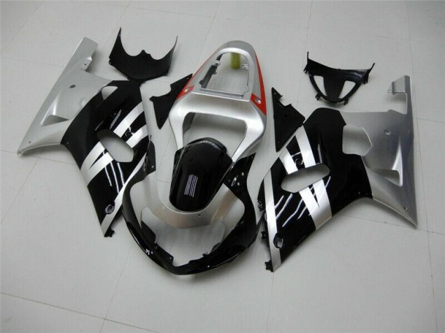 Suzuki GSXR 600 / 750 K1 K2 K3 01-03 Verkleidungen - Schwarz Silber Fabrik Suzuki GSXR 600 / 750 K1 K2 K3 01-03 Verkleidungen - Schwarz Silber Fabrik