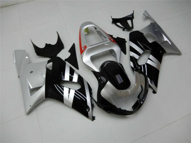 Suzuki GSXR 600 / 750 K1 K2 K3 01-03 Verkleidungen - Schwarz Silber Fabrik Suzuki GSXR 600 / 750 K1 K2 K3 01-03 Verkleidungen - Schwarz Silber Fabrik