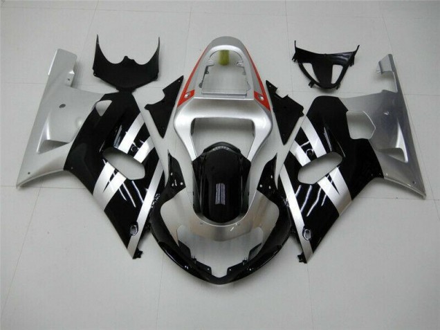 Suzuki GSXR 600 / 750 K1 K2 K3 01-03 Verkleidungen - Schwarz Silber Fabrik Suzuki GSXR 600 / 750 K1 K2 K3 01-03 Verkleidungen - Schwarz Silber Fabrik