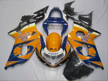 Suzuki GSXR 600 K1 K2 K3 01-03 Verkleidungen - Blau Orange Corona Extra Fabrik