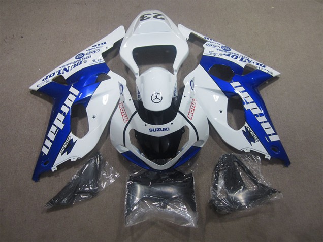 Suzuki GSXR 600 K1 K2 K3 01-03 Verkleidung - Weiß Blau Motul Fabrik Suzuki GSXR 600 K1 K2 K3 01-03 Verkleidung - Weiß Blau Motul Fabrik