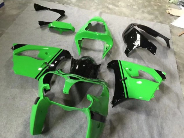 Kawasaki ZX9R 02-03 Verkleidungen - Grün Glänzend Schwarz Fabrik