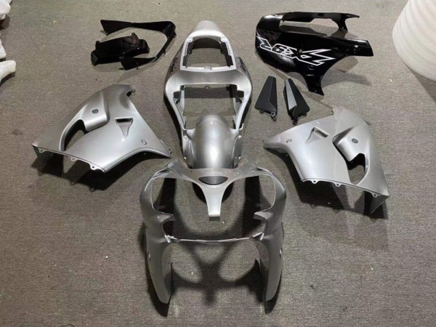 Kawasaki ZX9R 02-03 Verkleidungen - Silber Glänzend Schwarz Fabrik Kawasaki ZX9R 02-03 Verkleidungen - Silber Glänzend Schwarz Fabrik