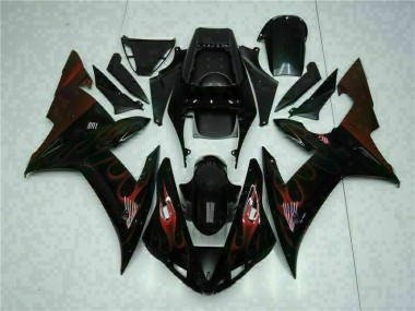 Yamaha R1 02-03 VollVerkleidungen & Plastik - Schwarz Fabrik