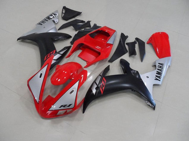 Yamaha R1 02-03 Verkleidungen - Rot Matte Silber Fabrik Yamaha R1 02-03 Verkleidungen - Rot Matte Silber Fabrik