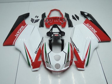 Ducati 749 999 03-04 Verkleidungen - Weiß Rot mit Tail Open Fabrik