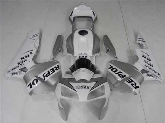 Honda CBR 600 RR 03-04 Verkleidungen - Silver Weiß Schwarz Repsol Fabrik