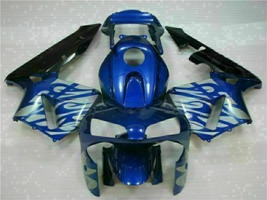 Honda CBR 600 RR 03-04 Verkleidungen - Blau mit silberner Flamme Fabrik