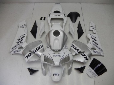 Honda CBR 600 RR 03-04 Verkleidungen - Silber Weiß Schwarz Repsol Fabrik