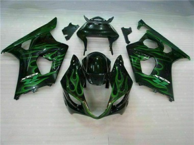 Suzuki GSXR 1000 K3 03-04 Verkleidungen - Grün Schwarz Fabrik