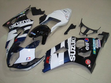 Suzuki GSXR 1000 K3 03-04 Verkleidungen - Weiß Schwarz Elf Fabrik