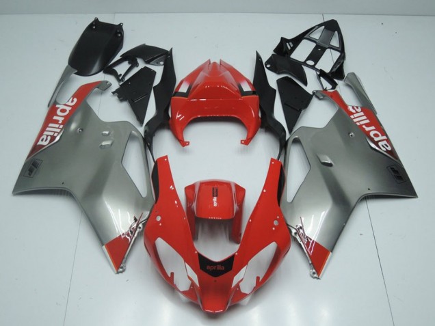 Aprilia RSV 1000 03-06 Verkleidungen - Silber Und Rot Fabrik Aprilia RSV 1000 03-06 Verkleidungen - Silber Und Rot Fabrik