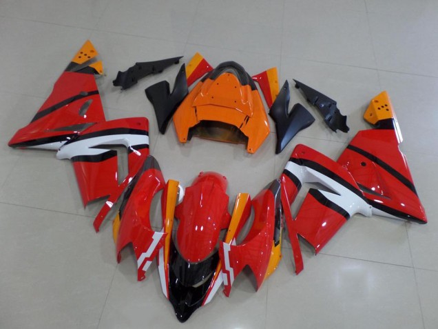 Kawasaki ZX10R 03-05 Verkleidungen - Orange Schwarz und Weiß Fabrik Kawasaki ZX10R 03-05 Verkleidungen - Orange Schwarz und Weiß Fabrik