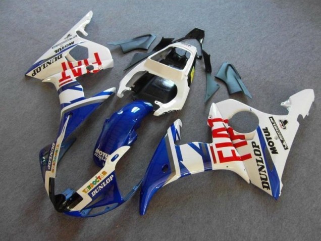 Yamaha R6 03-05 Verkleidungen - Blau Weiß Fiat Fabrik Yamaha R6 03-05 Verkleidungen - Blau Weiß Fiat Fabrik
