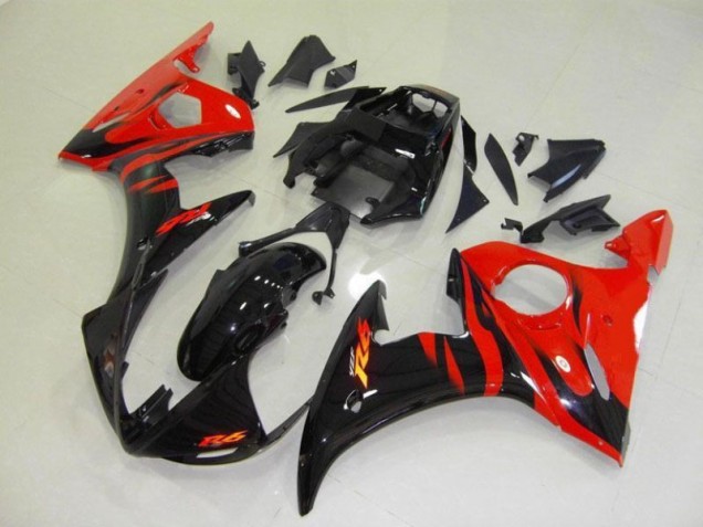 Yamaha R6 03-05 Verkleidung - Schwarz rote Flamme Fabrik Yamaha R6 03-05 Verkleidung - Schwarz rote Flamme Fabrik