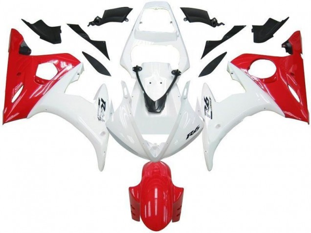 Yamaha R6 03-05 Verkleidungen - Weiß Rot Fabrik Yamaha R6 03-05 Verkleidungen - Weiß Rot Fabrik
