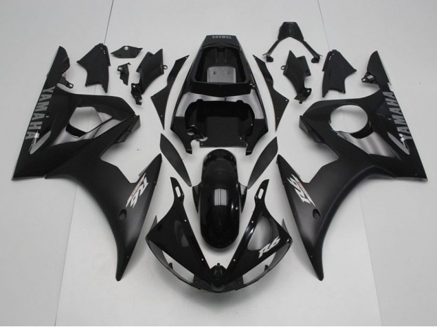 Yamaha R6 03-05 Verkleidungen - Schwarz mit silbernen Aufklebern Fabrik Yamaha R6 03-05 Verkleidungen - Schwarz mit silbernen Aufklebern Fabrik