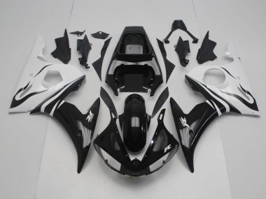 Yamaha R6 03-05 Verkleidung - Schwarz Weiß Fabrik