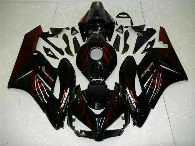 Honda CBR 1000 RR 04-05 Verkleidungen - Rot Flamme Schwarz Fabrik Honda CBR 1000 RR 04-05 Verkleidungen - Rot Flamme Schwarz Fabrik