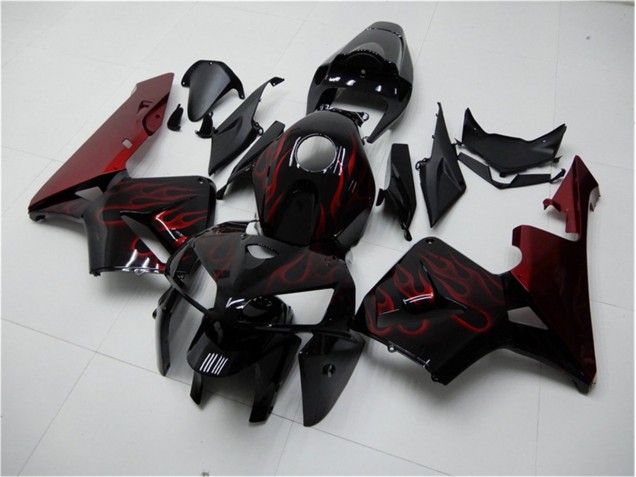 Honda CBR 600 RR 05-06 Verkleidungen - Rot Flamme Schwarz Fabrik Honda CBR 600 RR 05-06 Verkleidungen - Rot Flamme Schwarz Fabrik