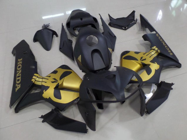 Honda CBR 600 RR 05-06 Verkleidungen - Matt Schwarz mit goldenem Totenkopf Fabrik Honda CBR 600 RR 05-06 Verkleidungen - Matt Schwarz mit goldenem Totenkopf Fabrik