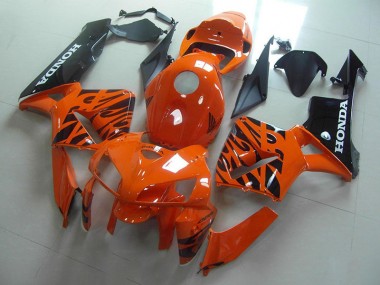 Honda CBR 600 RR 05-06 Verkleidungen - Orange Schwarze Flamme Fabrik