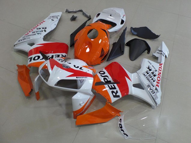Honda CBR 600 RR 05-06 Verkleidungen - Orange Weiß Repsol Fabrik Honda CBR 600 RR 05-06 Verkleidungen - Orange Weiß Repsol Fabrik