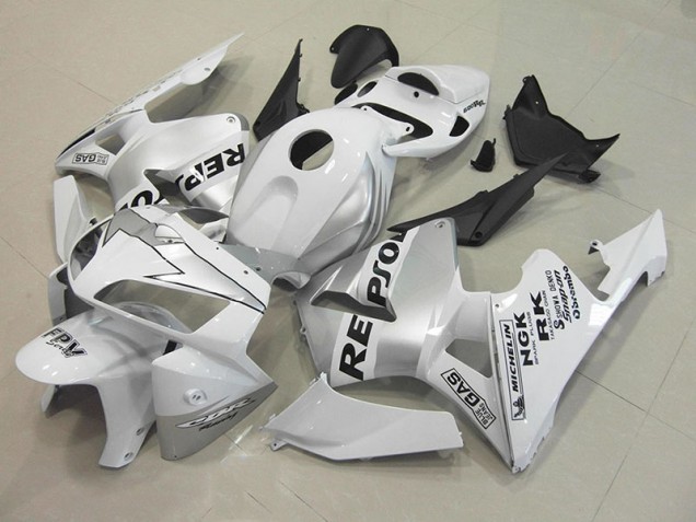 Honda CBR 600 RR 05-06 Verkleidungen - Repsol Weiß Silber Fabrik Honda CBR 600 RR 05-06 Verkleidungen - Repsol Weiß Silber Fabrik
