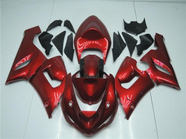Kawasaki ZX6R 05-06 Verkleidungen - Candy Rot Fabrik