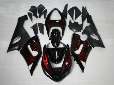 Kawasaki ZX6R 05-06 Verkleidungen - Rot Schwarz Fabrik