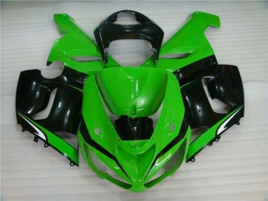 Kawasaki ZX6R 05-06 Verkleidungen - Grün Weiß Schwarz Fabrik