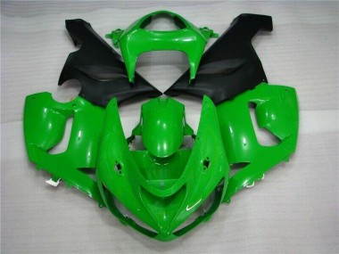 Kawasaki ZX6R 05-06 Verkleidungen - Grün Matt schwarz Fabrik