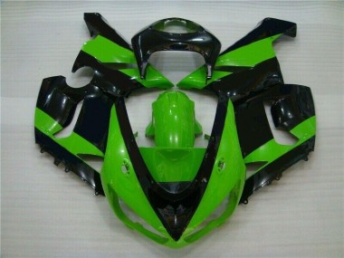Kawasaki ZX6R 05-06 Verkleidungen - Grün Schwarz Fabrik