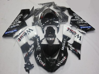 Kawasaki ZX6R 05-06 Verkleidung - Weiß Schwarz Fabrik