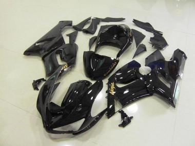 Kawasaki ZX6R 05-06 Verkleidungen - Glänzend Schwarz Gold Aufkleber Fabrik