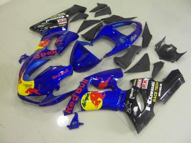 Kawasaki ZX6R 05-06 Verkleidungen - Blau Rot Bull Fabrik