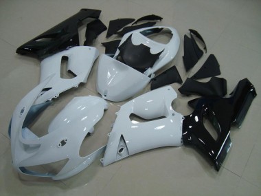 Kawasaki ZX6R 05-06 Verkleidungen - Weiß Schwarz Fabrik