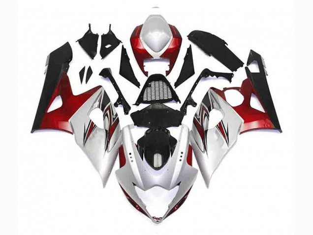 Suzuki GSXR 1000 K5 05-06 Verkleidungen - Silber Rot Schwarz Fabrik Suzuki GSXR 1000 K5 05-06 Verkleidungen - Silber Rot Schwarz Fabrik